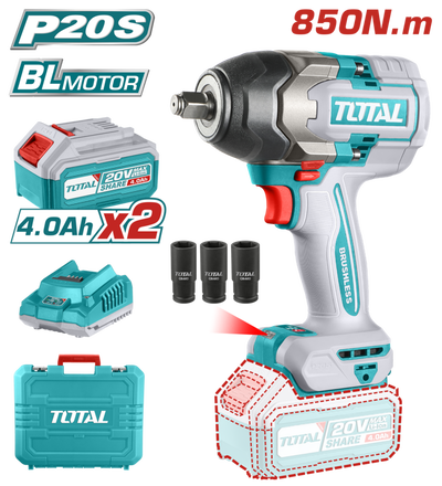 Llave&nbsp;de&nbsp;Impacto&nbsp;20V BL 850Nm&nbsp;INDUSTRIAL&nbsp;TOTAL&nbsp;