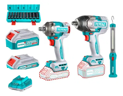 Kit Llave Impacto 400nm Y 850nm + Dados + Lampara Total Color Turquesa