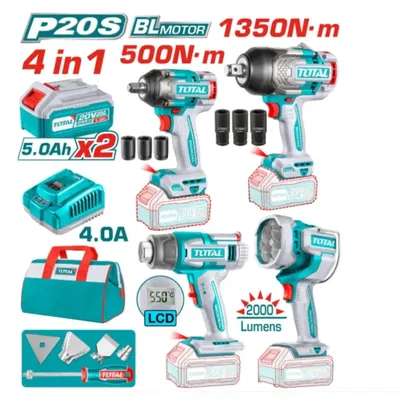 TOTAL COMBO HERRAMIENTAS 20V 4PCS