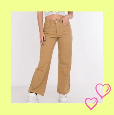 Pantalon wide leg beige juvenil