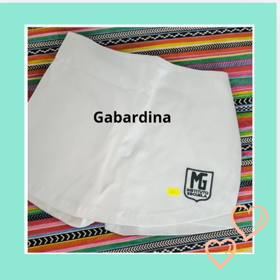 Short pollera de gabardina media cintura elastizada