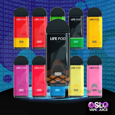 ¡PROMO! 2 UNIDADES REPUESTO life pod eco I 8000 Puffs 5% (Compatible life pod 2) 