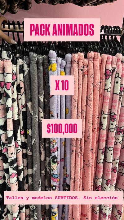 PACK X 10 PIJAMAS ANIMADOS