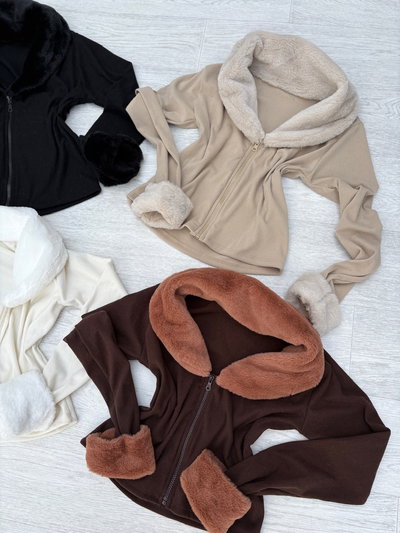 Campera Morley Brush con piel 