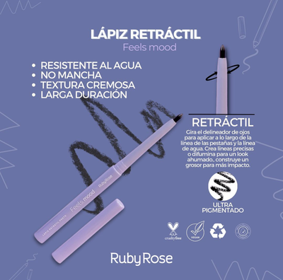 Delineador retractil waterproof Ruby rose 