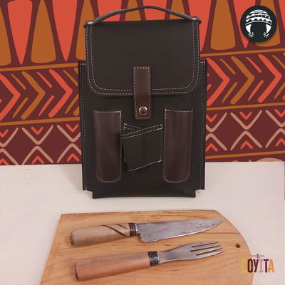 Set de asado ( tabla + cuchillo + tenedor + estuche)