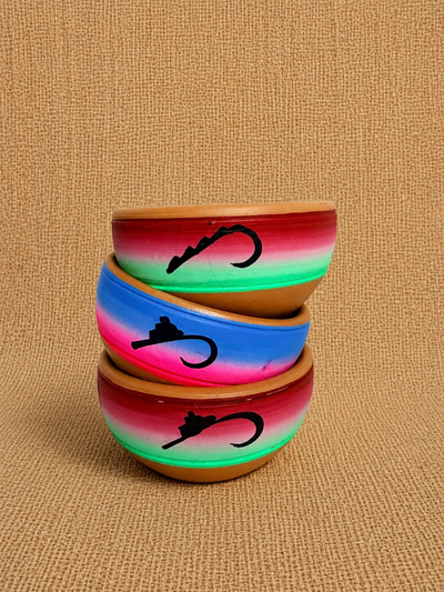 Compotera marron pintada 2 colores