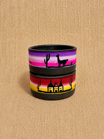 Salsero tachito negro pintado a 2 colores