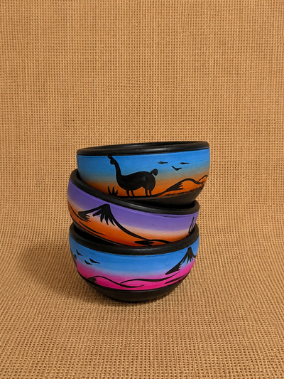 Compotera negra pintada 2 colores