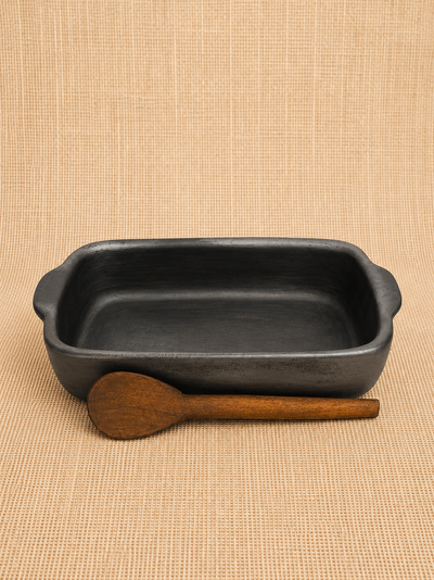 Fuente grande sin tapa negra (cuchara de algarrobo de regalo)