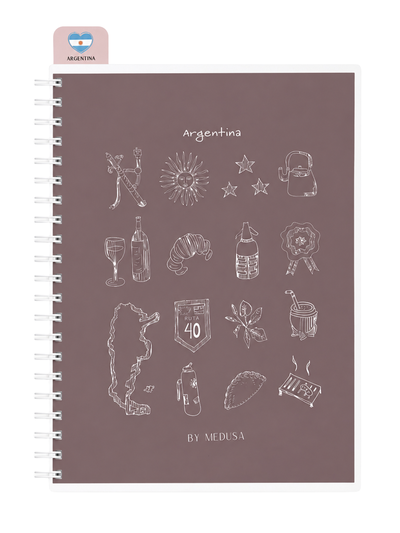 Cuaderno A4 Argentina Icons Anillado Tapa Dura