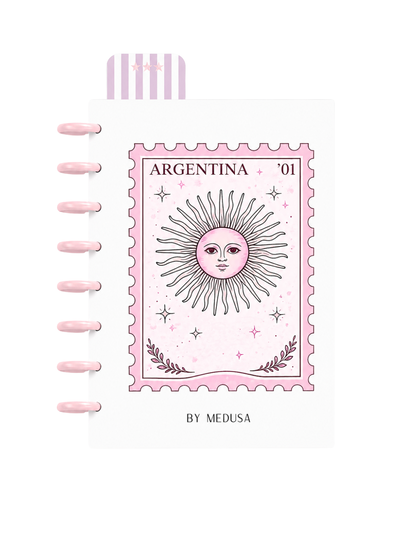 Cuaderno A5 Estampita Rosa Sistema de discos