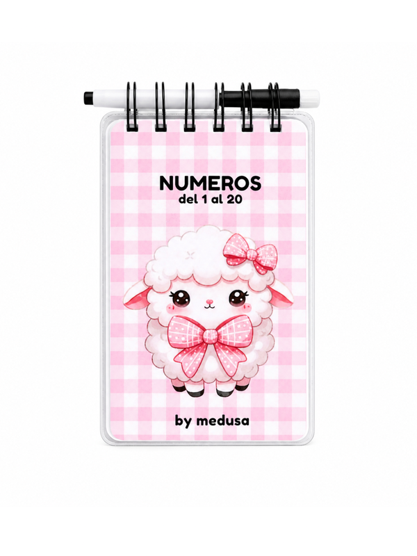 Numeros Rosa Cuaderno Pizarra 