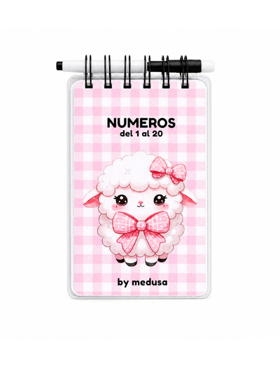 Numeros Rosa Cuaderno Pizarra 