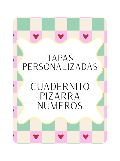 Numeros TAPAS PERSONALIZADAS Cuaderno Pizarra 