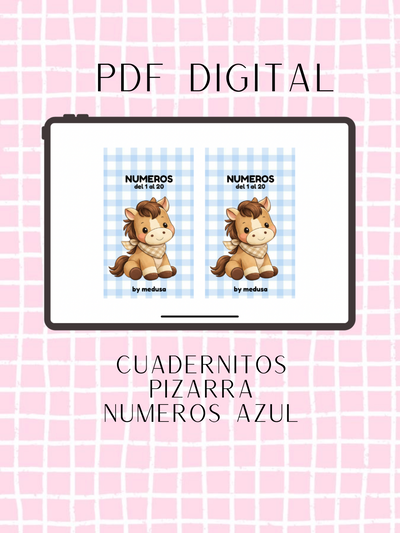 Cuadernito Pizarra PDF DIGITAL Números Azul