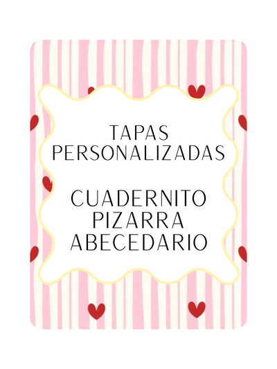 Abecedario TAPAS PERSONALIZADAS Cuaderno Pizarra 