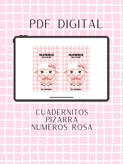 Cuadernito Pizarra PDF DIGITAL Números Rosa
