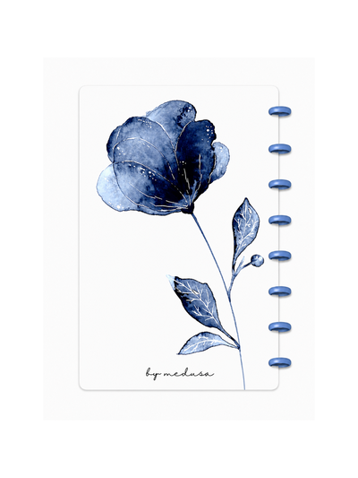 Cuaderno A5 Flor Azul Sistema de discos
