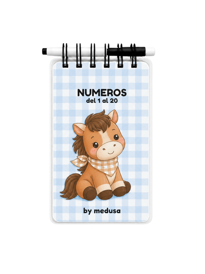 Numeros Celeste Cuaderno Pizarra 