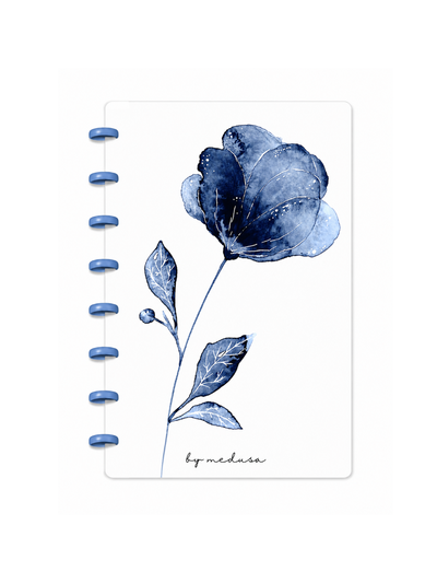 Cuaderno A5 Flor Azul Sistema de discos