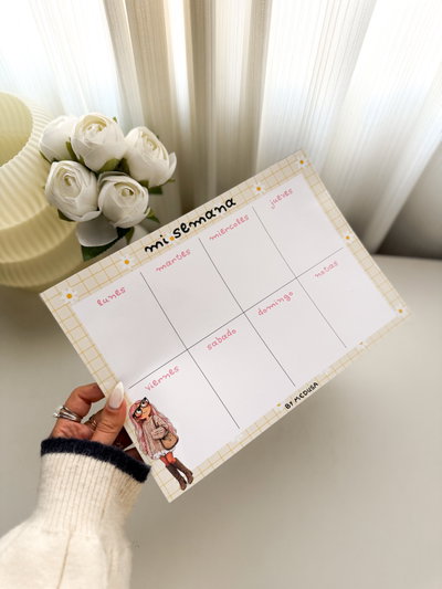 Planner Imantado Básico Flores Amarillas