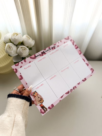 Planner Imantado Animal Print Rosa