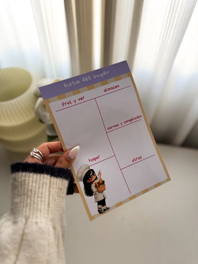Planner Imantado Lista del Súper Lila