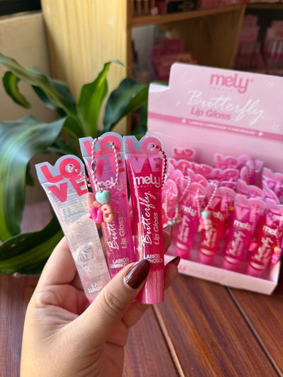 lip gloss con llavero | mely