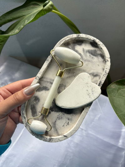 rodillo de jade + piedra