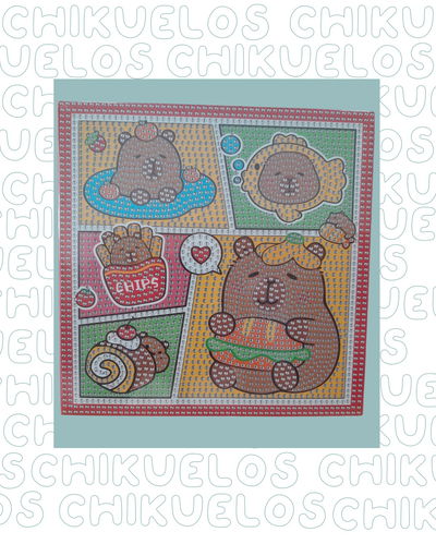 Cuadros Diamond Painting 20x20 capibara 