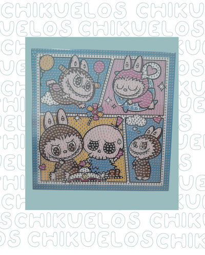 Cuadros Diamond Painting 20x20 Labubu 