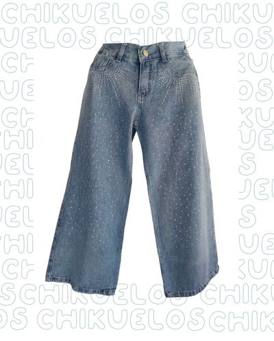 Jean Mom con brillos