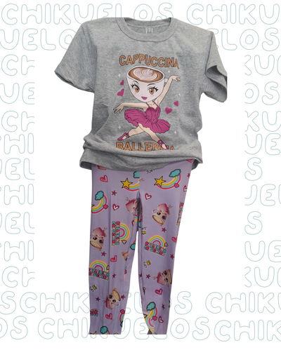 Outfit calza + remera talle 10 capuchina ballerina