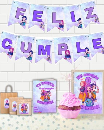 Kit de Imprimibles para Cumpleaños –Las guerreras del K-pop