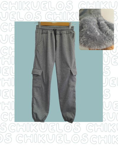 jogging forrados con peluche Gris