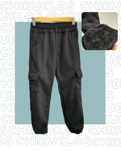 jogging forrados con peluche Negro