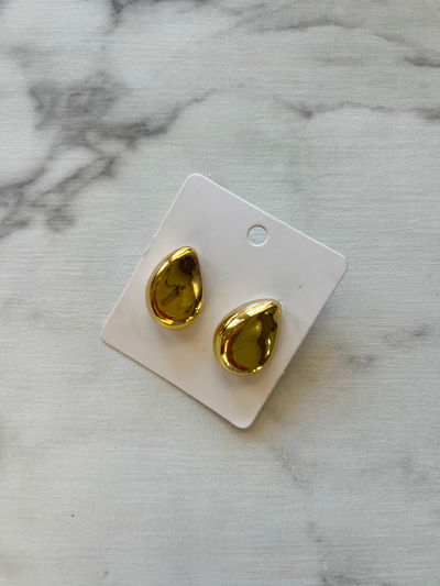 Aritos gota plana DORADA