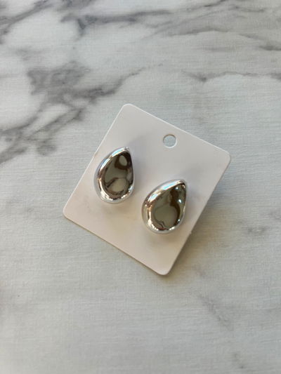 Aritos gota plana PLATEADO