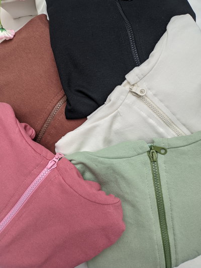 Campera crop algodón rústico (cinco variantes)