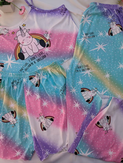 Pijama tres piezas unicornio