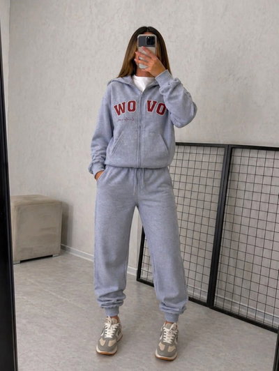 Set comfy campera + joggin gris