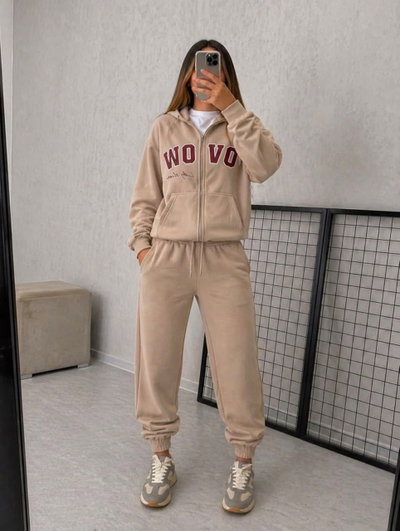 Set comfy campera + joggin beige