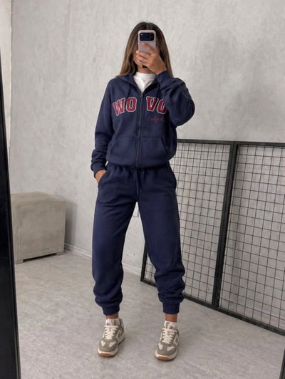 Set comfy campera + joggin azul