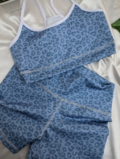 Short + top print azul 
