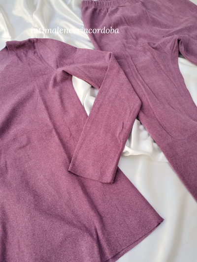 Pijama sin costura termico, piel durazno (tres colores)