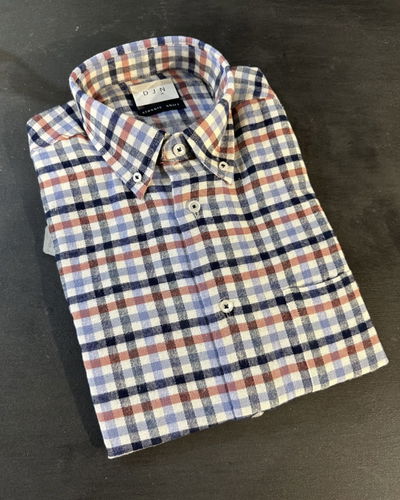 Camisa a cuadros viyela rojos y azules