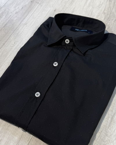 Camisa algodón negra puntitos blancos Phillgreen 