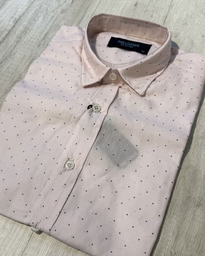 Camisa algodón rosada con detalles Phillgreen 