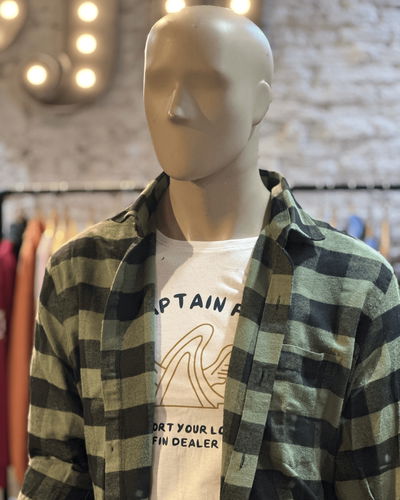 Camisa Viyela verde y negra